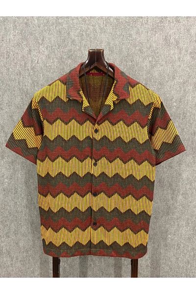 FıttingRoom Oversize Apaç Collar Bohemian Patterned Shirt