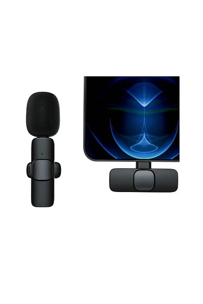Easy Tedarik Type-C Input Phone Compatible Wireless Youtube Facebook Tiktok Broadcast Wireless Lavalier Microphone
