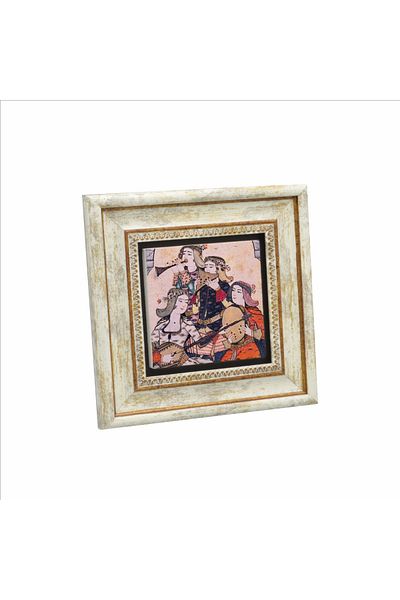 Sadrazam Musician Women Miniature Printed Natural Stone Painting (20 X 20 Krt-125)