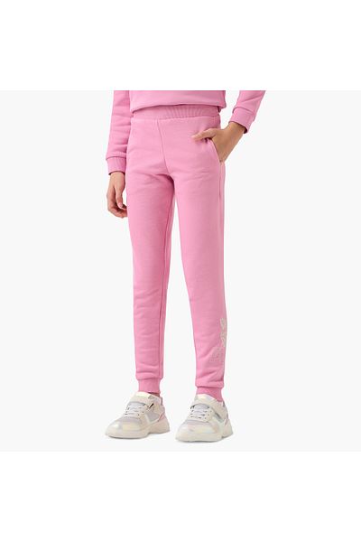 Puma Logo Print Joggers with Elasticated Waistband and Pockets