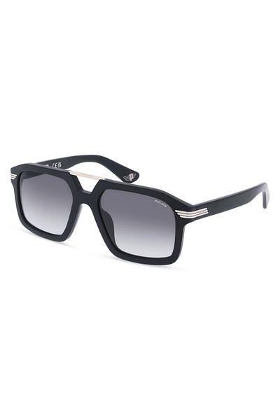 Police Police Forty 1 Man Square Sunglass Matte Black_Gray Gradiant 56-19-150