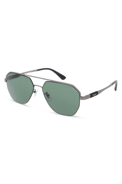 Police Police Ranger 1 Man Geometric Sunglass Shiny Metalic_Green 59-15-145