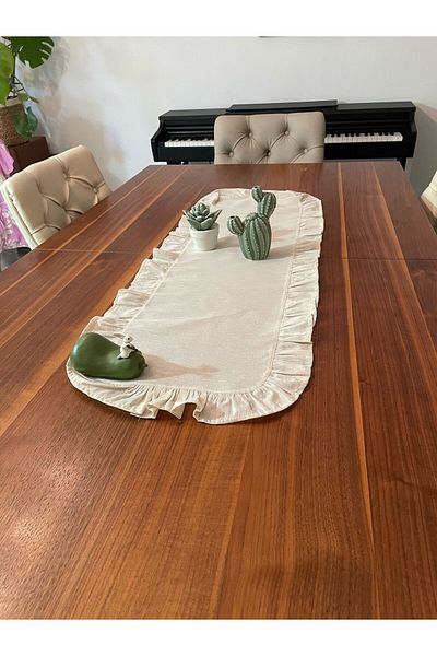 LİFENES Βολάν Ακατέργαστο Λινό Runner 40x110cm 100% Βαμβάκι
