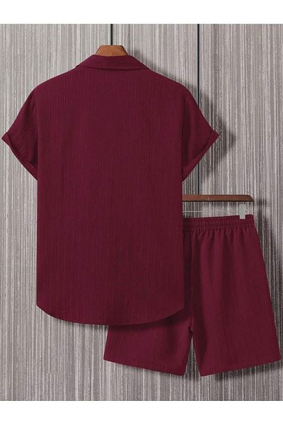 YNGMENCLASS Soft Textured Anti-Sweat Printed Shirt Shorts Set