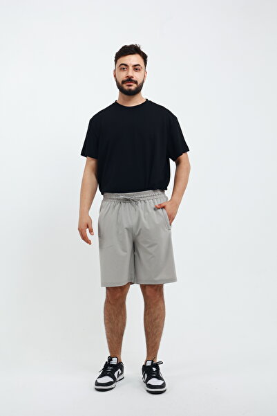 OXVİN Erkek Cep Fermuarlı ve Arka Cepli Paraşüt Kumaş (Dokuma) Spor Likra Bermuda Şort