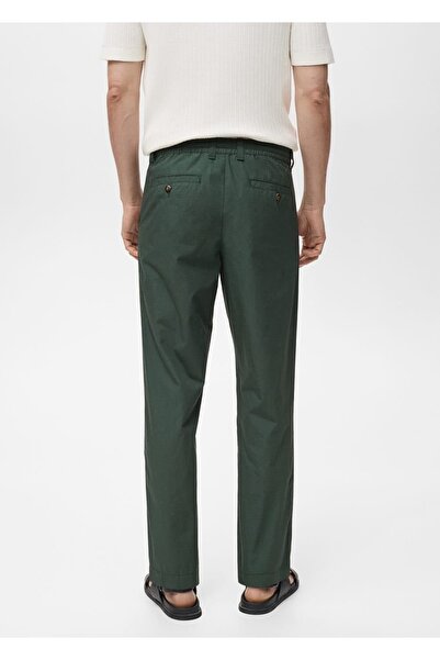 MANGO Man Ayarlanabilir büzgü ipli pamuklu pantolon