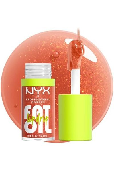 NYX Professional Makeup Fat Oil Lip Drip, Moisturizing, Shiny, Vegan Tinted Lip Gloss, Non-Sticky Fi