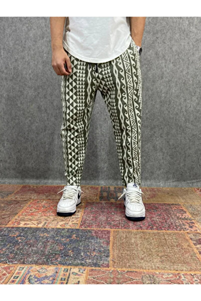 FıttingRoom Patterned Bohemian Baggy Trousers with Elastic Waist