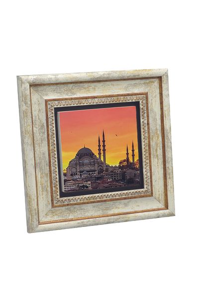 Sadrazam Istanbul Süleymaniye Mosque Printed Natural Stone Painting (20 X 20 Krt-166)