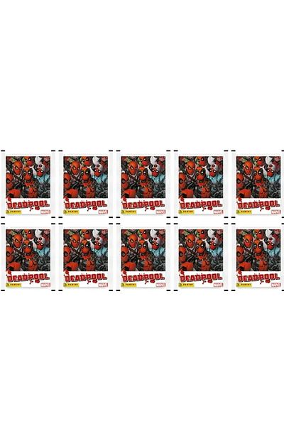 Panini Marvel Deadpool Sticker Collection (40 Stickers + 10 Cards) 10 Pack Set