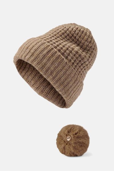 Tchibo Women Knitted Beanie, Cognac