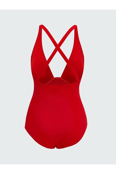 LC Waikiki Lcw Dream Red Flat Removable Pad Women's Swimsuit