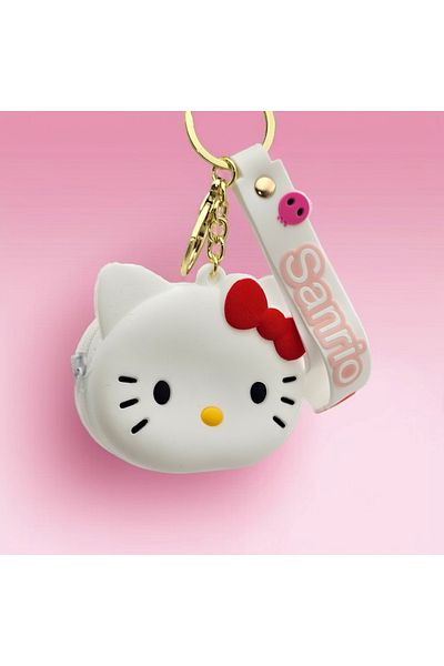 Meyra Accessories Sanrio Kawai Wallet Mini Silicone Soft Zipper Keychain with Wallet Plush Toy