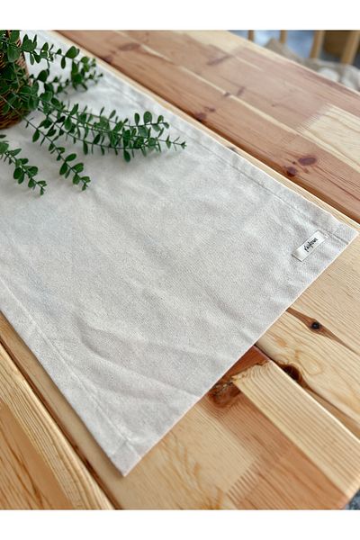 KaiHome Ακατέργαστο Λινό Ορθογώνιο Επίπεδο Runner 50x150cm