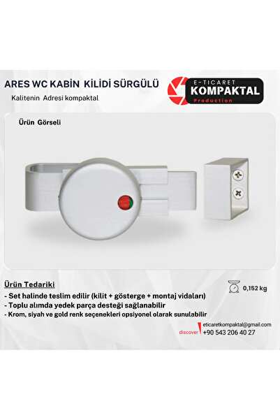 Biart ARES Wc Kabin Kilidi Sürgü