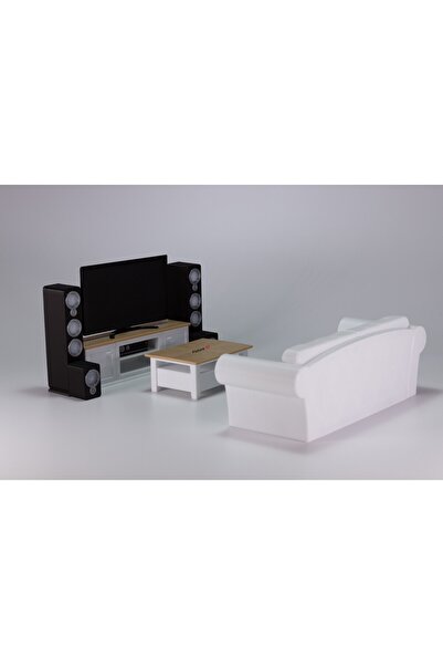 Flutura 1/18 Diorama Koltuk - Televizyon Takımı Seti, Ofis Dioraması, Ev Dior...