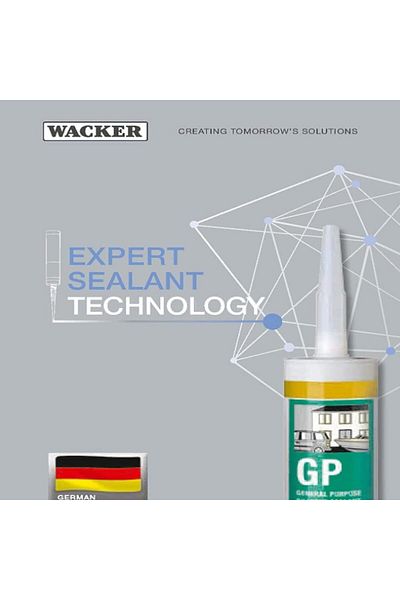 Wacker German GP Silicone Transparent 280ml for renovation, repair, bonding and filling gaps internally and externally