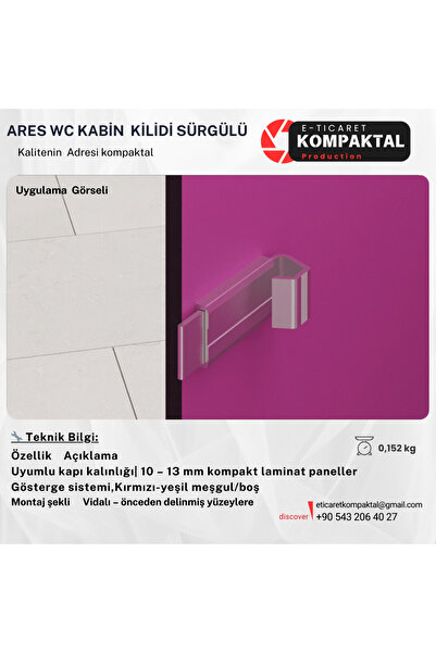 Biart ARES Wc Kabin Kilidi Sürgü