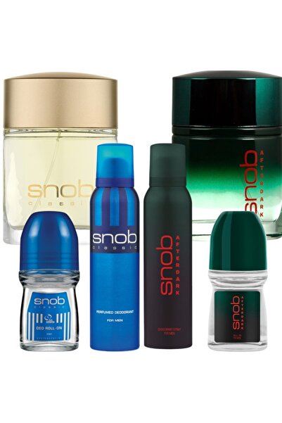 Snob Clasik Mavi Parfüm 3 lü Set + Afterdark Parfüm 3lü set