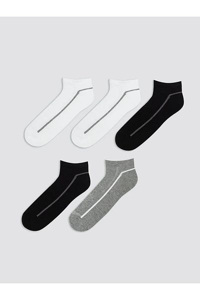 LC Waikiki Lcw Accessories Mixed Striped Men's Booties Socks 5-Pack