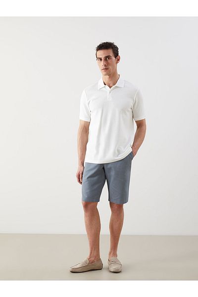 LC Waikiki Standard Mold Textured Waffle Fabric Men's Polo Neck T-Shirt