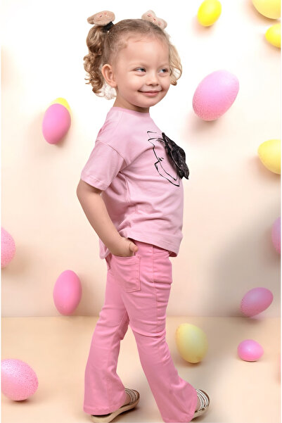 DOLCE KİDS Kız Çocuk Ve Bebek Flare Fit Ispanyol Paça Gabardin Pantolon( Pamuk Likra)