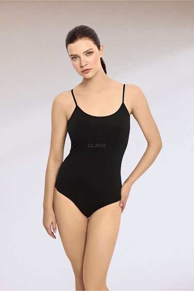 clavia Rope Strap Snap Fastener Bodysuit Cotton Undershirt Black, White, Beige, Pack of 3