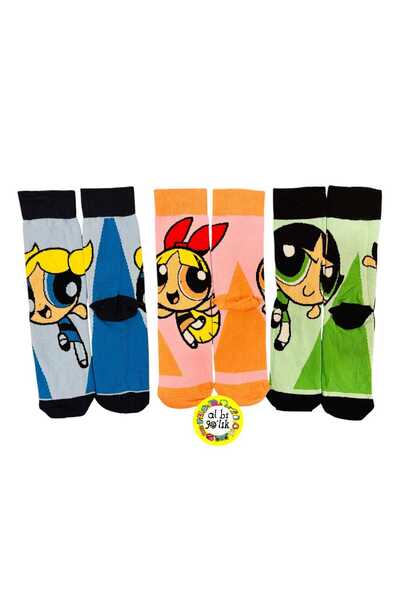 AL Bİ 90LIK Powerpuff Girls Cartoon Character Patterned Set of 3