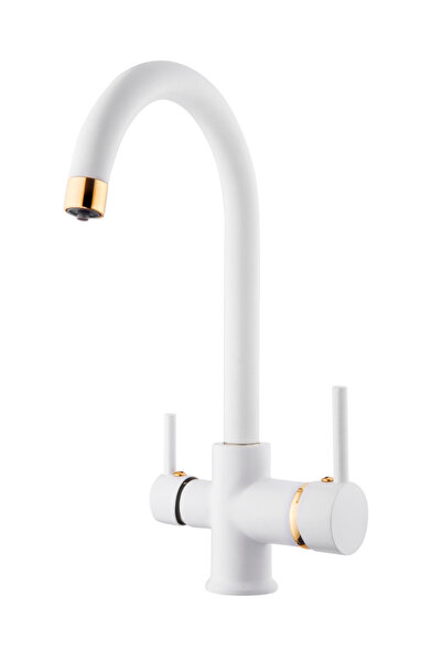 KAVİTİCARET 3-Way Faucet Kitchen Sink Faucet with Purification Outlet (Hot, Cold and Purification Water Inlet)