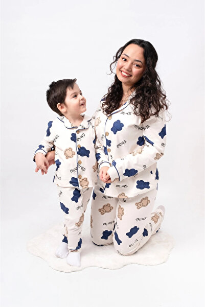 BİSCOİ Babybiscoi Smile Patterned Mother Pajama Set