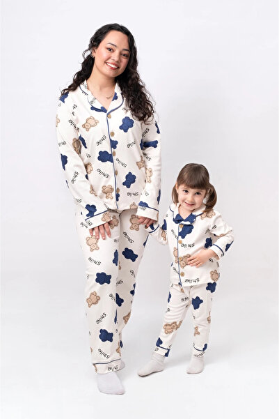 BİSCOİ Babybiscoi Smile Patterned Mother Pajama Set