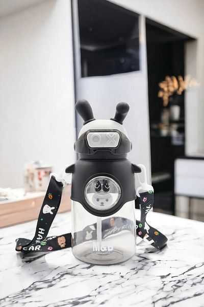 froyalife Quality Astronaut Rabbit Figured Water Bottle Sticker Gift School Children's Water Bottle Water Bottle with Straw 750ml