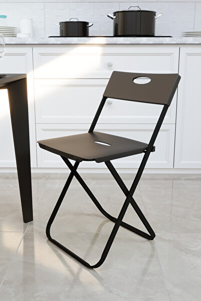 Flinder Katlanır Bahçe Sandalyesi, Balkon, Mutfak, Siyah Kamp Sandalye Profil...