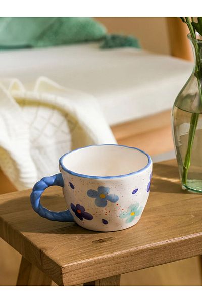 LC Waikiki Lcw Home Mixed Flower Pattern Ceramic Mug 460 ml