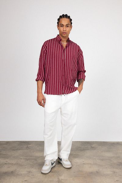 İLKCET MODA Woven Fabric Oversize Men's Shirt