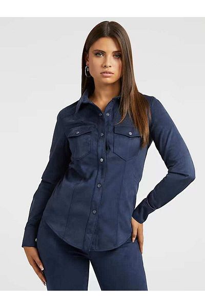 Guess NEW LS DAISY SHIRT cămașă de damă albastră