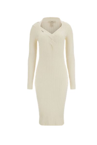 Guess GABRIELLE DRESS SWEA women's dress white