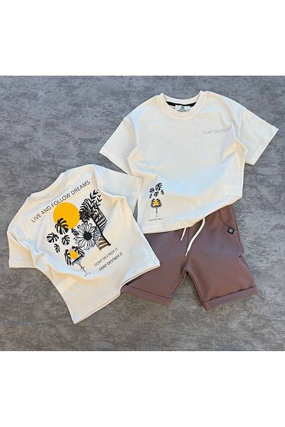 maykids Dont Destroy Shorts Suit Mink