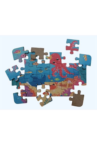 Fizello Sea Creatures - Small Tip Puzzle for Ages 3-7 Years Old 24Pieces