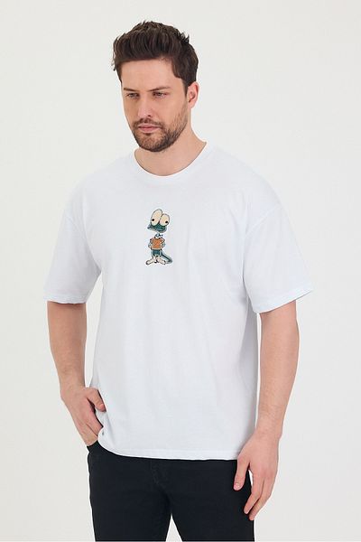 Tarz Cool Μπλουζάκι με λαιμόκοψη Oversize Casual Unisex