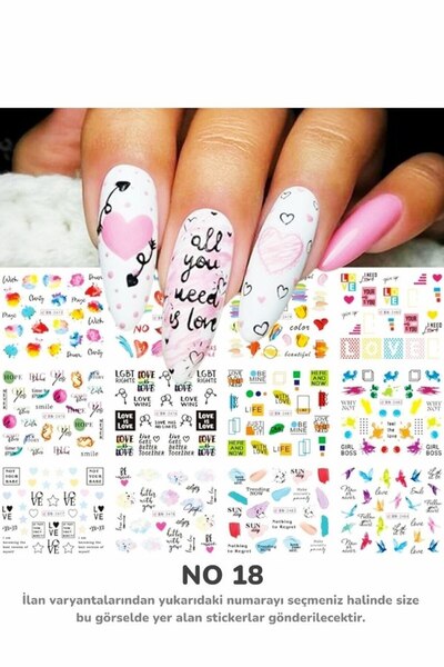 Full Beauty Renkli ve Desenli Tırnak Stickerları - Nail Art Sticker Çeşitleri...