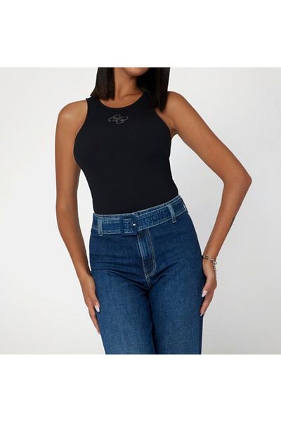 Guess Tricou dama GUESS SL ROUND NK GUENDALI, negru