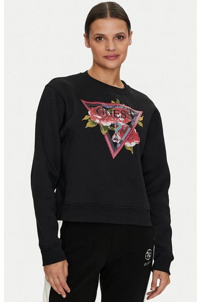 Guess Hanorac dama CN ROSES TRIANGLE SW negru