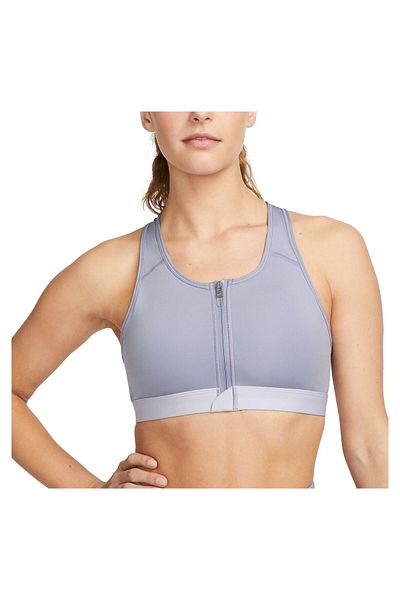 Nike Sutien de damă W NK DF SWSH ZIP FRONT SUtien albastru