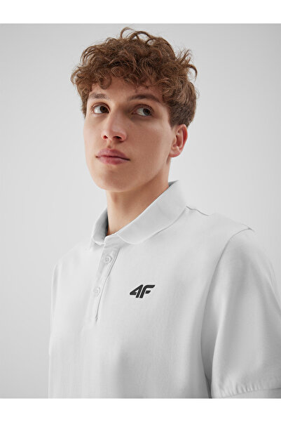 4F TSHIRT POLO M086 men's polo shirt white