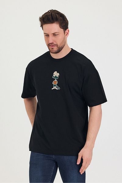 Tarz Cool Tricou oversize casual unisex cu decolteu