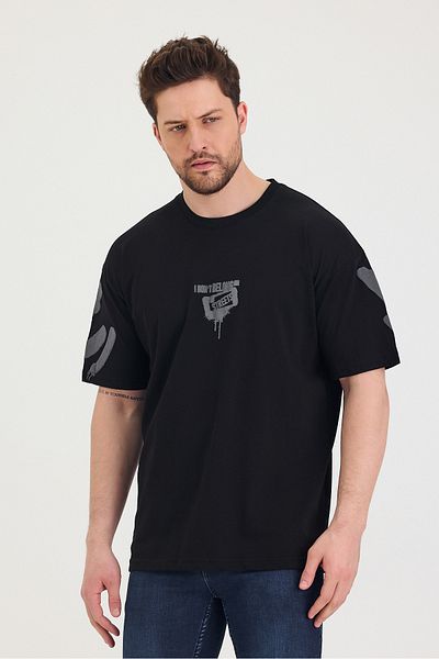 Tarz Cool Tricou unisex casual cu decolteu supradimensionat în față și în spate