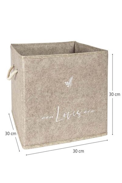 Hesaplı Kasa Felt Shelf Organizer, Shelf Organizer Storage Box, Beige, 30 X 30 X 30 Cm, 27 Liters