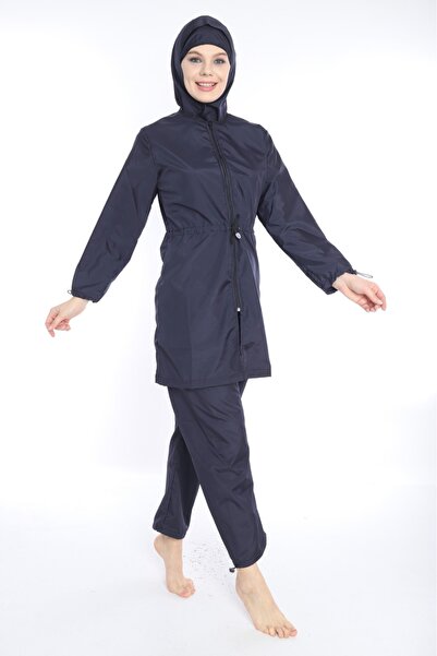 EM&FA TEKSTİL Bağcık Detaylı Tesettür Mayo Fermuarlı