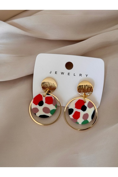 Miliva أقراط بوليمر كلاي ملونة |   الذهب مفصلة تتدلى الأقراط الملونة